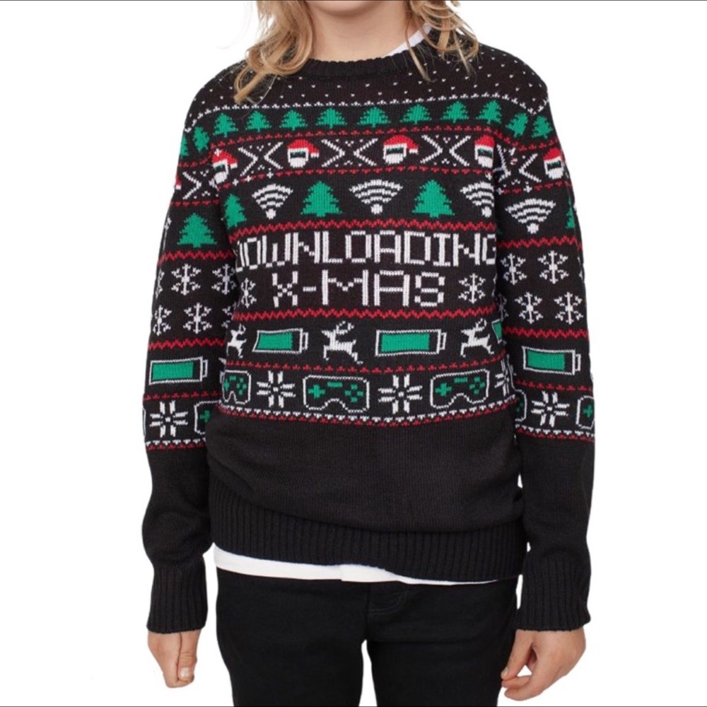 H&M “Downloading Xmas” Kids Christmas Sweater Ugly Sweater excellent condition